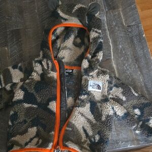 The North Face Kids' Camouflage Fleece with Orange Trim